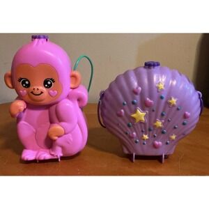 Lot of 2 Polly Pocket Playsets-Monkey House And Seashell Castle /Some Figures